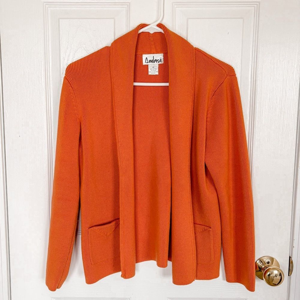 Ambra Burnt Orange Open Cardigan Women’s Medium
